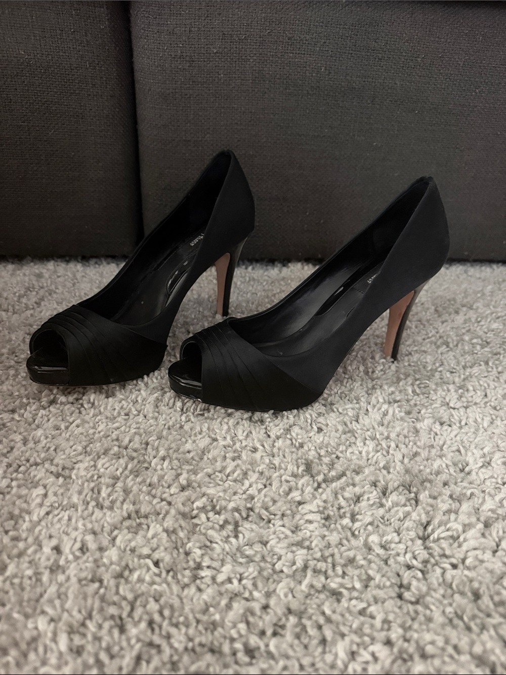 White House Black Market Black Peep-Toe Stiletto Pumps